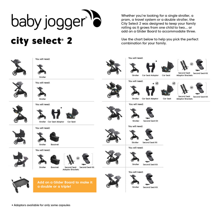 Second Seat Radiant Slate City Select 2 Baby Jogger NZ